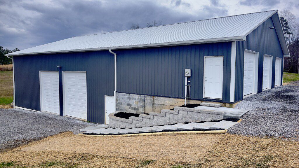 French drain, concrete, retaining walls, and drainage work