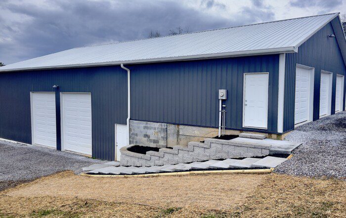 French drain, concrete, retaining walls, and drainage work